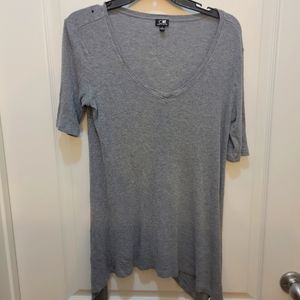 Gray Short Sleeve Long Shirt